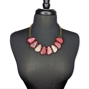 Charming Charlie Large Pink and Gold Necklace